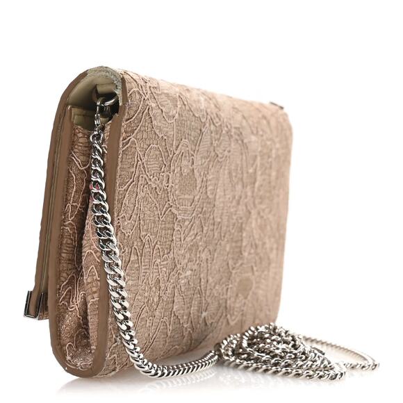 Jimmy Choo Milla Lace Clutch – Powder Pink w/ Chain Strap - Picture 3 of 9